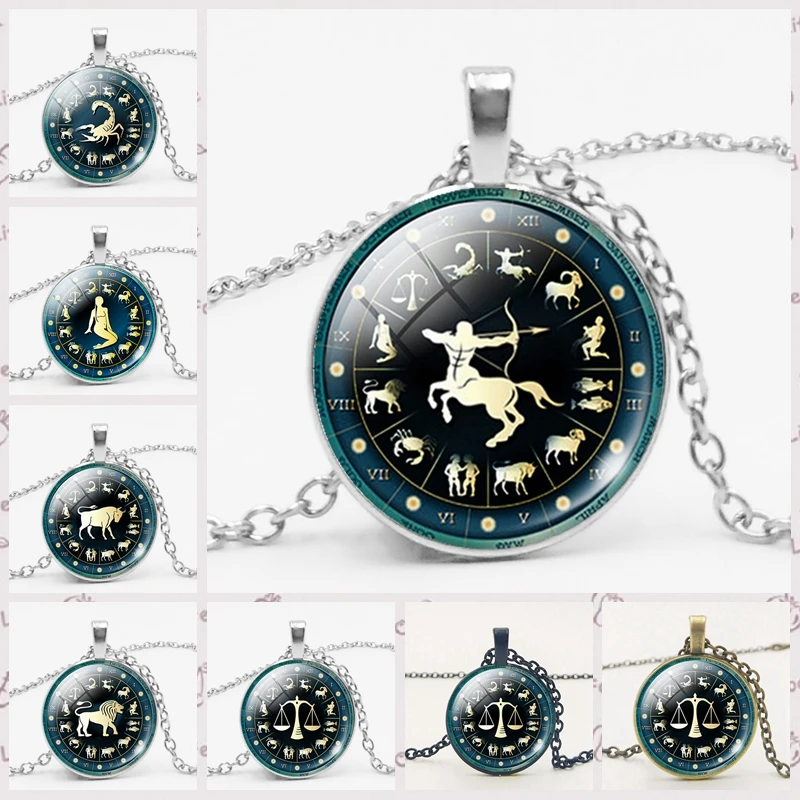 

Constellation Compass 12 Constellation Time Glass Gem Necklace Birthday Gift Pendant Necklace Welcome To Map Custom