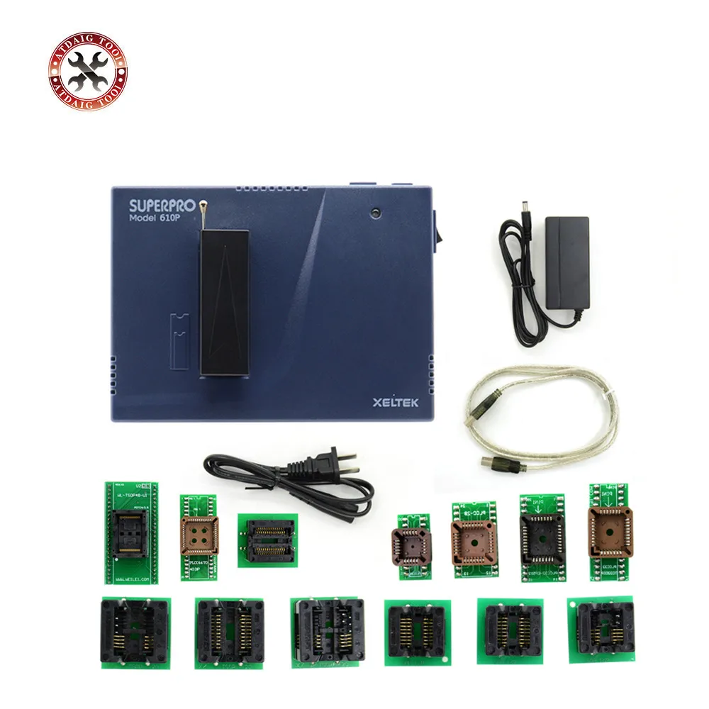 Оригинальный Xeltek Superpro 610P с 13 шт адаптеров Универсальный IC чип программист + шт.