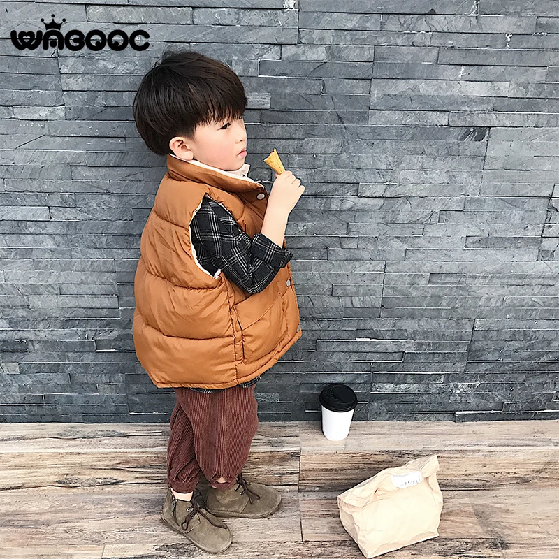 WABOOC/Коллекция 2018 года новый зимний детский хлопковый жилет с воротником-стойкой