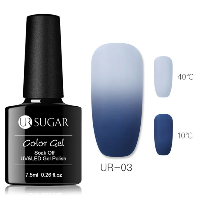 Matte 3 Ur Sugar, 3 цвета, меняющий температуру, Гель-лак для ногтей, Радужный голографический термальный замачиваемый УФ-Гель-лак, 7,5 мл, дизайн ногтей - Цвет: Matte 3
