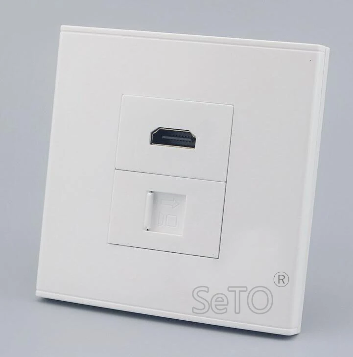 SeTo 86 Тип один порт локтя вставка HDMI + RJ45 Cat6 сетевая панель настенная Разъем Keystone