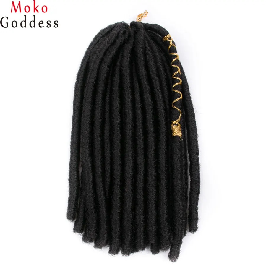 # 1B MoKoGoddess искусственные локоны в стиле Crochet наращивание волос Цвета 14 дюймов 20 стойки/уп синтетические косички, волосы для косы - Цвет: # 1B