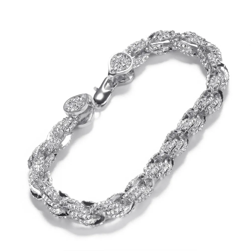 BLING KING NE+ BA 9 мм посеребрянное ожерелье и браслеты полностью из страз Bling Biling модные ювелирные изделия Хип-хоп
