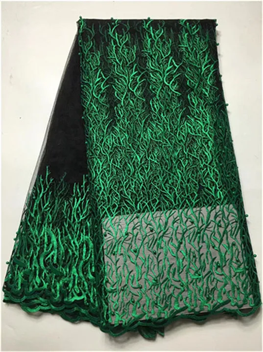 Кружево с вышивкой бусинами нигерийские кружевные ткани розового цвета