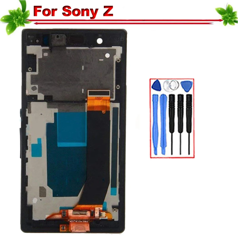 for Sony Xperia Z LCD Display Touch Screen Full Assembly Replacement With Frame SONY L36h L36i C6606 C6603 C6602 C6601 | Мобильные