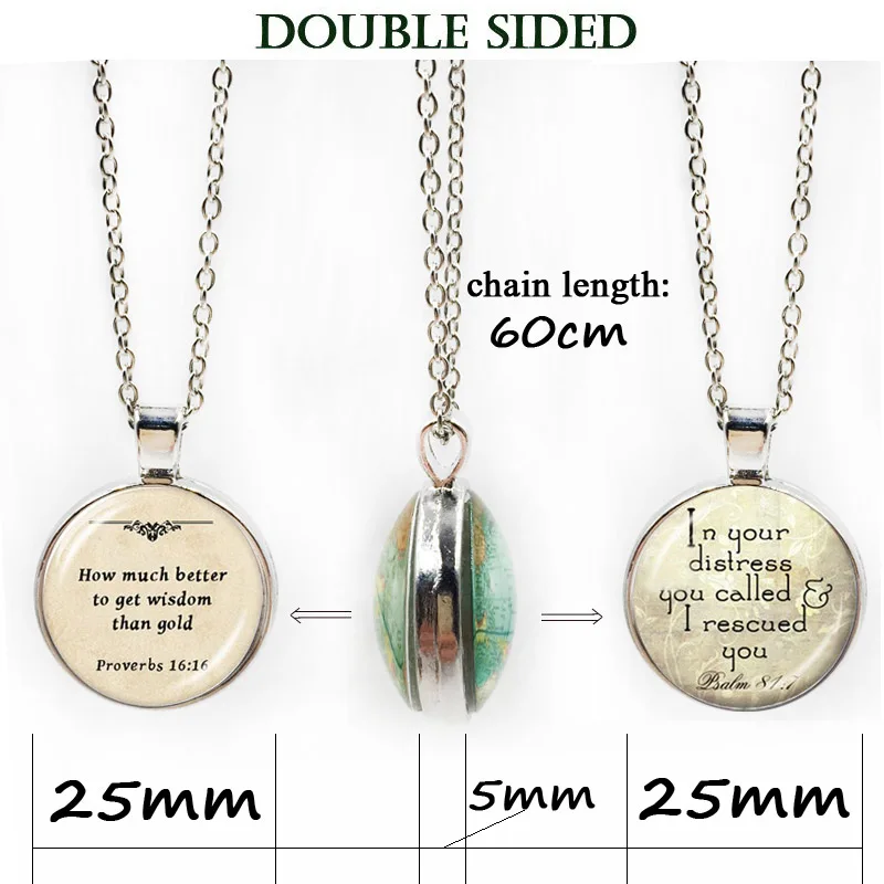 Christian pendant art picture Faith Bible necklace inspiration quote Jesus jewelry long glass cabochon | Украшения и аксессуары