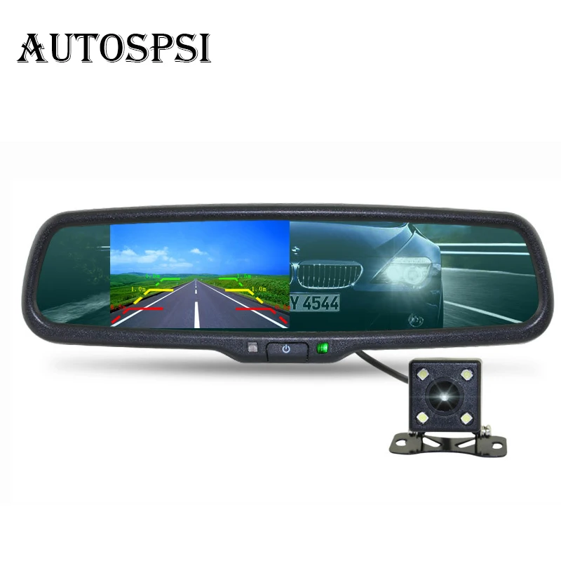 Autospsi 4.3 TFT ЖК дисплей с антибликовым покрытием автозатемнение заднего вида