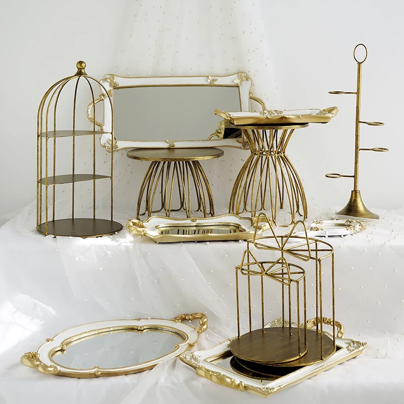 Свадебные десертные тарелки в европейском стиле металлические держатели для