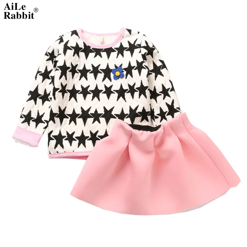 AiLe Rabbit/Новинка осени, комплект одежды для девочек, куртка футболка, джинсы комплект из 3 предметов, модный розовый кардиган, топы, Детская куртка с блестками, k1