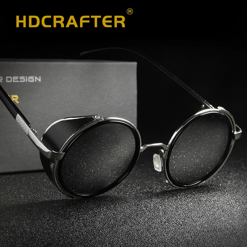 HDCRAFTER круглые стимпанк Солнцезащитные очки женские винтажные стимпанк Солнцезащитные очки Круглые ретро готические солнцезащитные очки стимпанк мужские