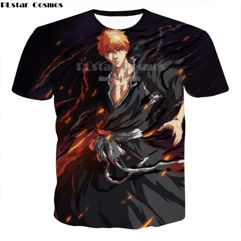 

2018 New Fashion T-shirt Women/Men Bleach Anime 3D Print Casual T Shirt Kurosaki Ichigo Printing Tees Tops Streetwear Plus size