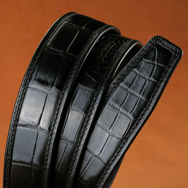 Мужской классический ремень из натуральной крокодиловой кожи с автоматической