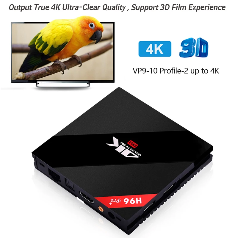 ТВ приставка H96 Pro Plus Android 7 1 3 Гб 64 Восьмиядерный процессор Intel Amlogic S912 5G Wifi 4 K BT4.1 H.265