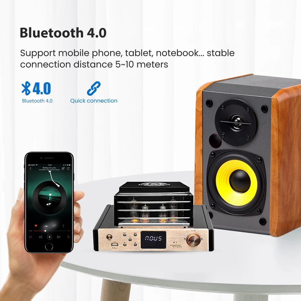 AIYIMA HIFI 6N13 6F1 трубка, усилитель мощности 2,1 канал Bluetooth 4,0 100Wx2 Amplificador Аудио ламповый усилитель с волоконным коаксиальным входом