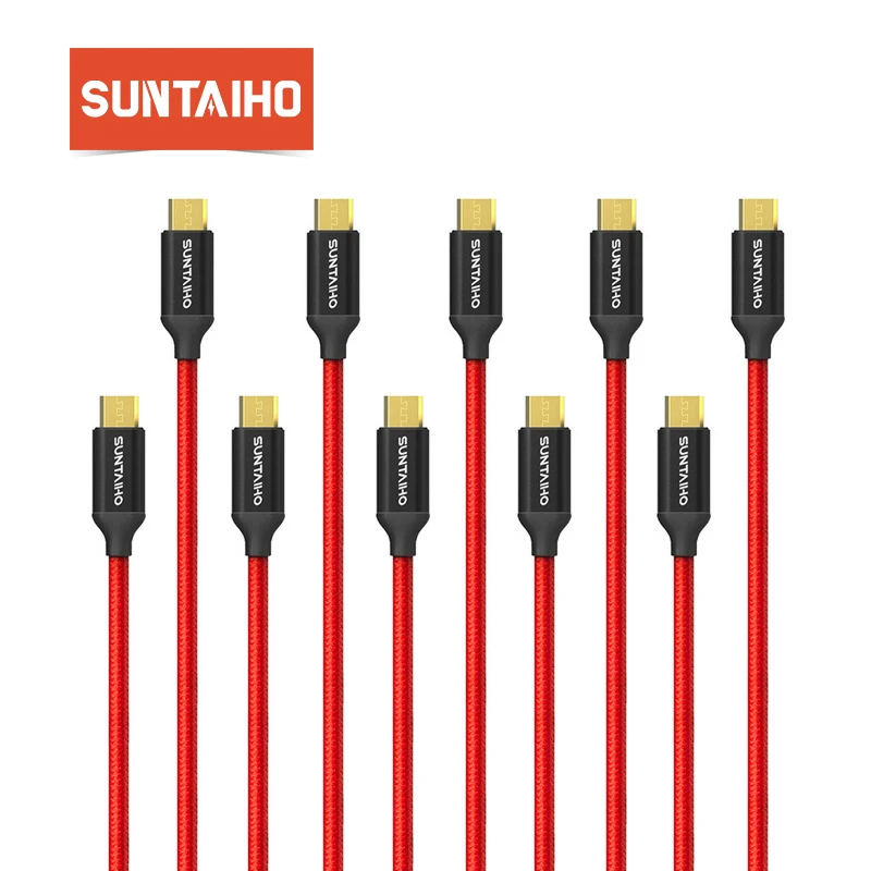 [10 шт. в упаковке] Suntaiho Micro USB кабель 5V2. 5A нейлоновый для синхронизации данных samsung