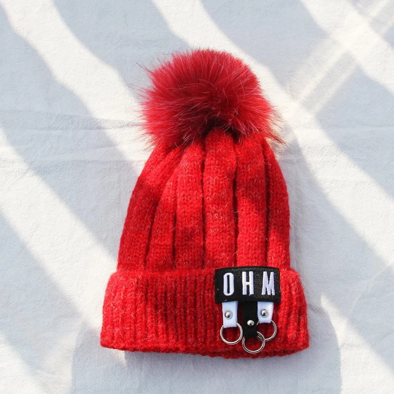 2018 осень-зима Для женщин Обувь для девочек Pom Hat трикотажные Skullies шапочки