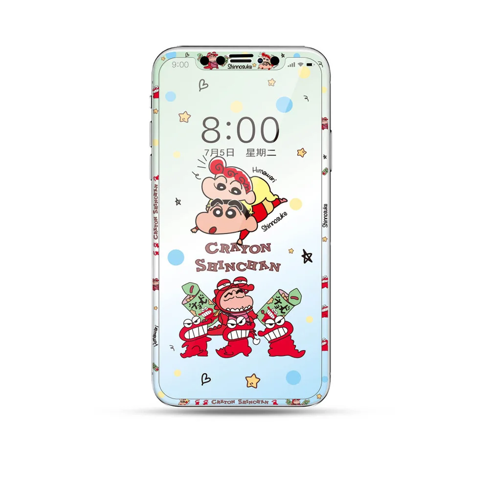 HV45 Мультфильм Закаленное стекло протектор экрана для iPhone X XR XS Max милый прекрасный протектор противовзрывная пленка 9H твердость медведь животное - Цвет: HV45