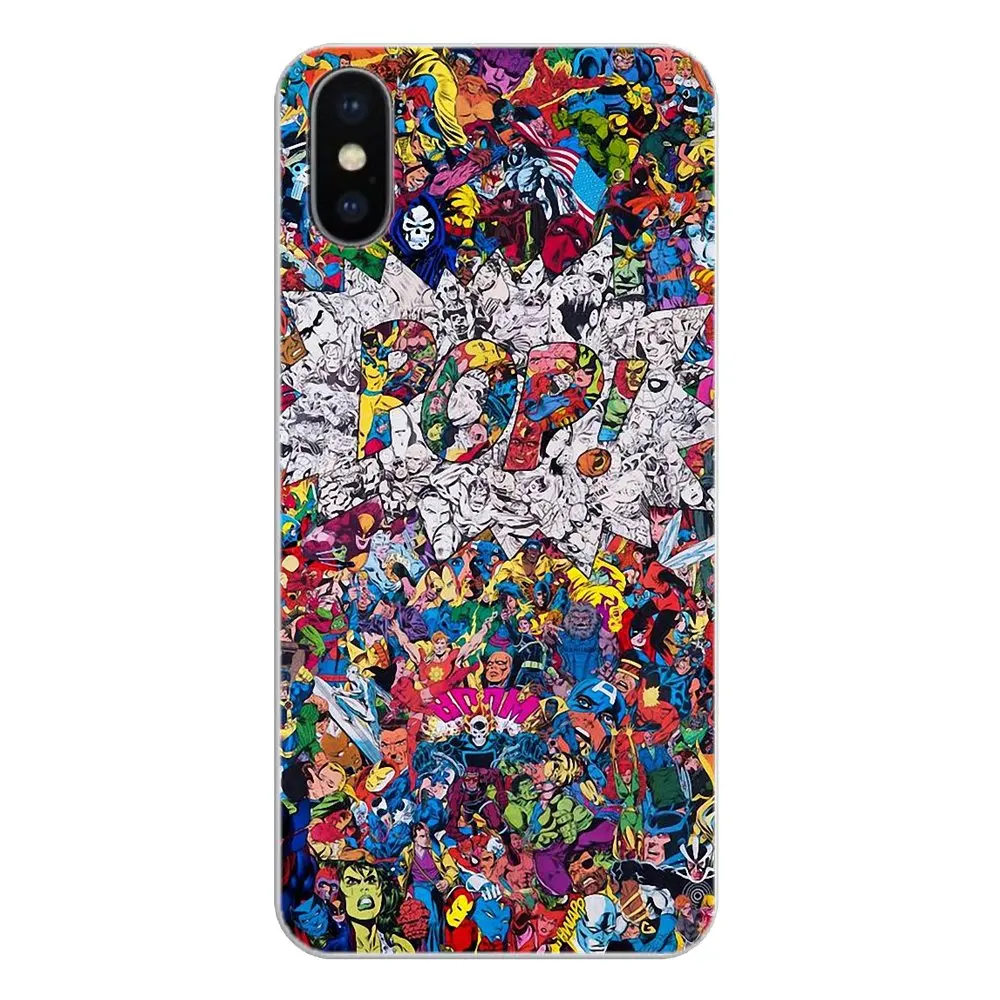 Коллаж &quotСупергерои&quot comic art прозрачные мягкие чехлы Чехлы для Motorola Moto X4 E4 E5 G5 G5S G6