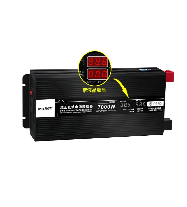 6000W7000W чистый синусоидальный инвертор 24В до 220В Автомобильный солнечный для
