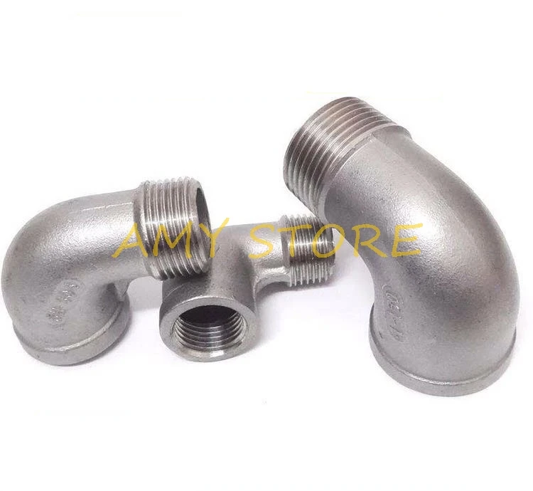 1 шт. SS304 нержавеющая сталь 90 градусов колено фитинги трубы 1/4 &quot3/8&quot 1/2 &quot3/4&quot &quot1