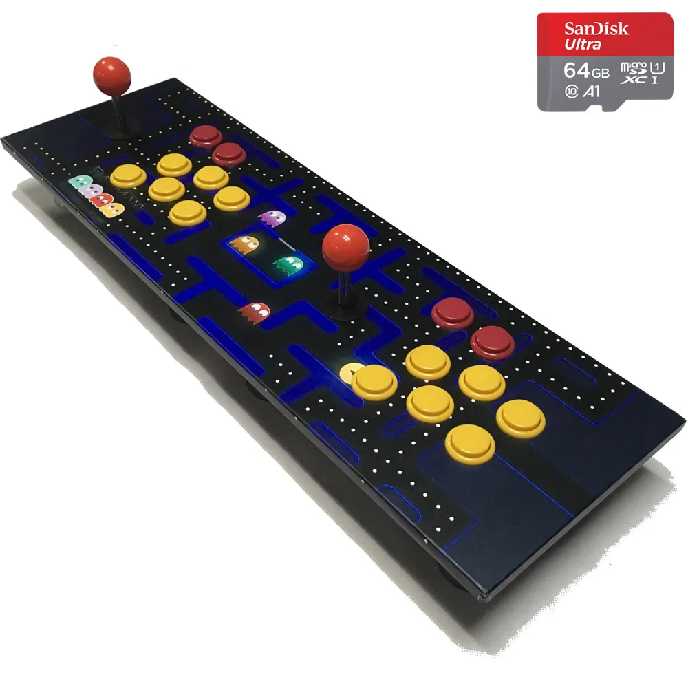 Artwork 3 Два игрока настольная аркадная Ретро игровая консоль Raspberry Pi 3B деревянная панель металлический чехол 64G - Цвет: Artwork 3
