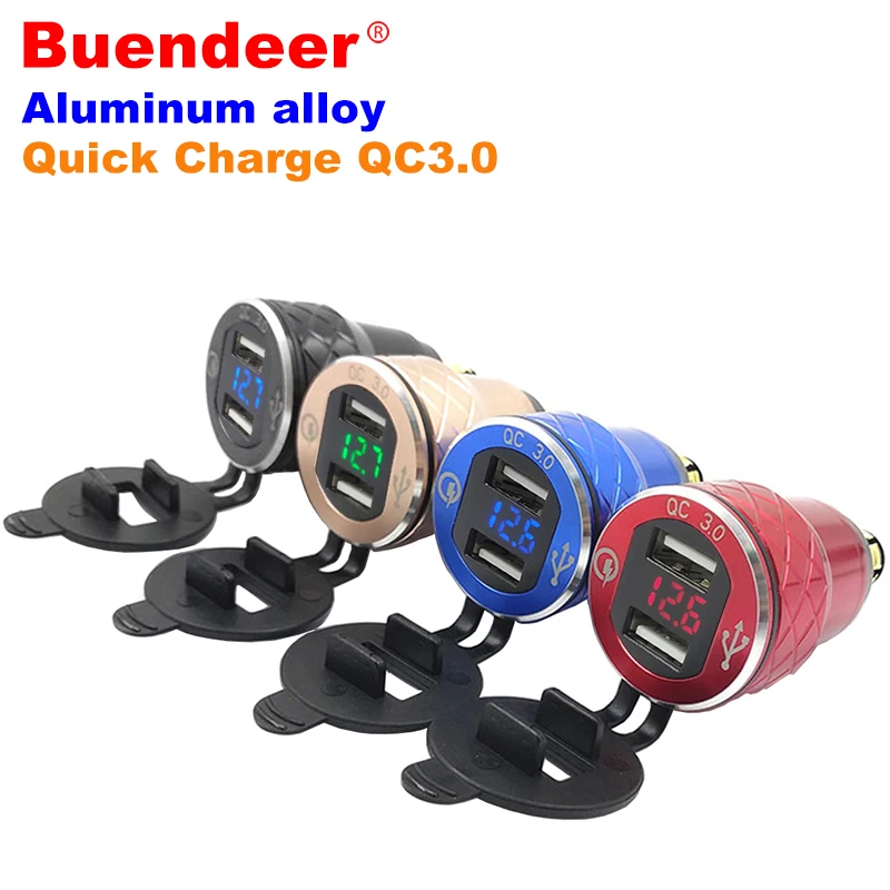Buendeer Quick Charge 3 0 EU двойной USB мотоцикл водонепроницаемый вольтметр Для BMW DIN к разъем