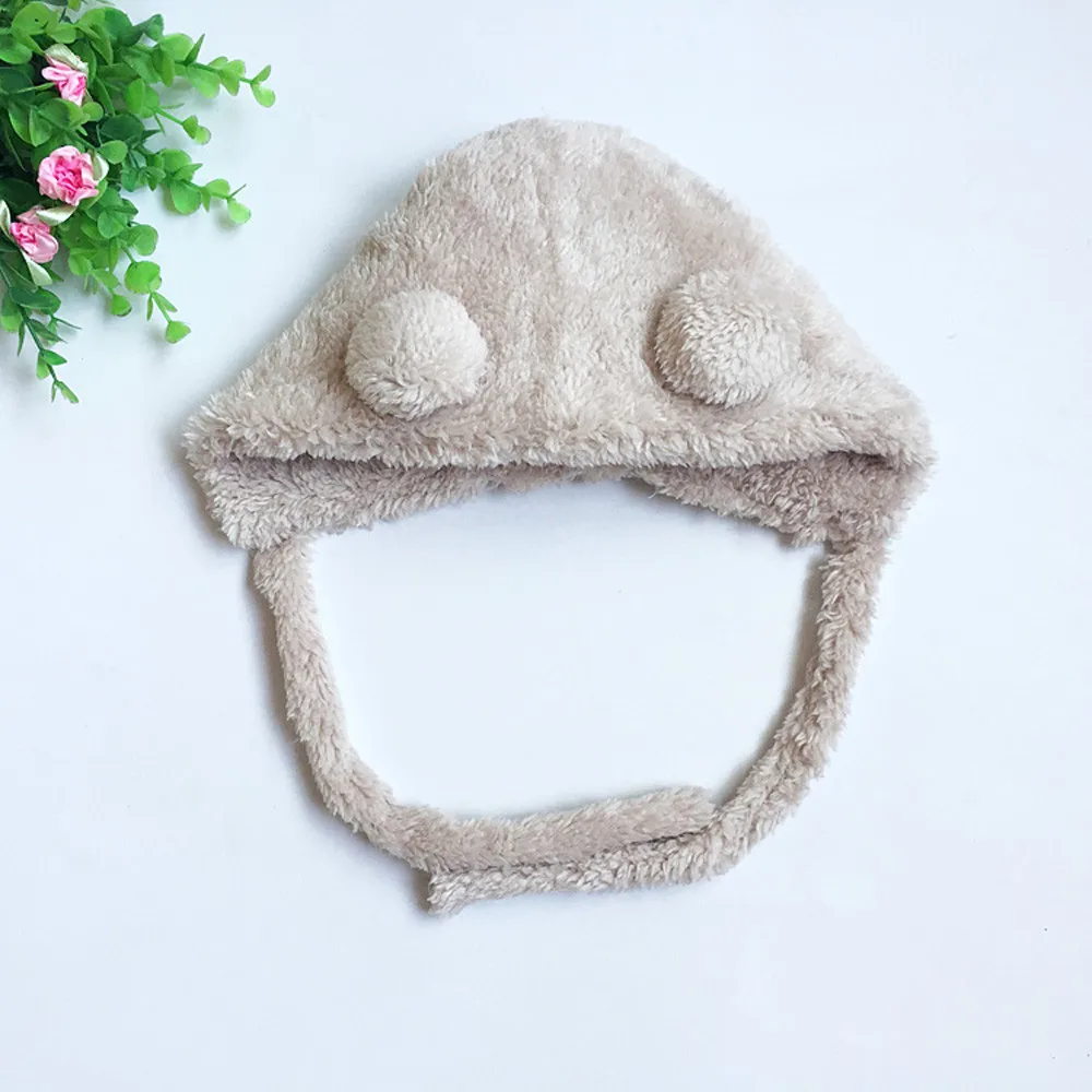 Winter Children Ear Hat Toddler Kids Baby Warm Wool Knit Beanie Fur Pom Boys Girls Cap 1D18 | Детская одежда и обувь
