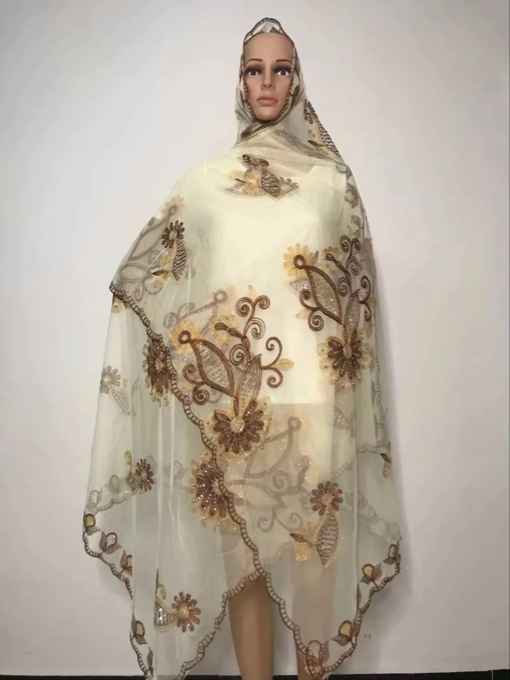 Африканские Гана вуаль платок хиджаб wrap/Африканский Mayafi шаль со стразами для