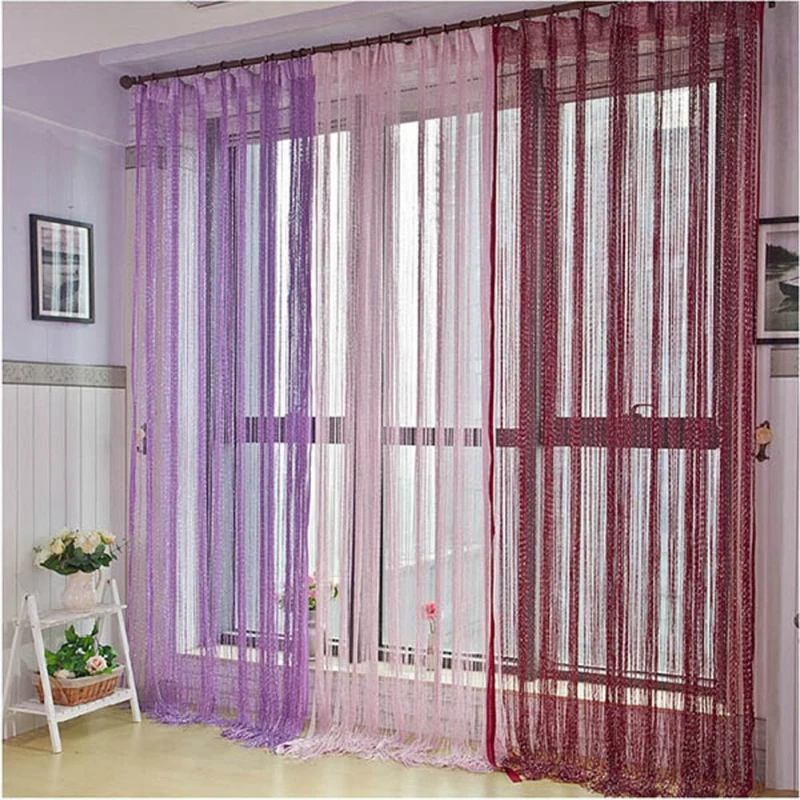 

Luxury Crystal Curtain Flash Line Shiny Tassel String Door Curtain Window Room Divider Home Decoration Cortinas 95x200cm
