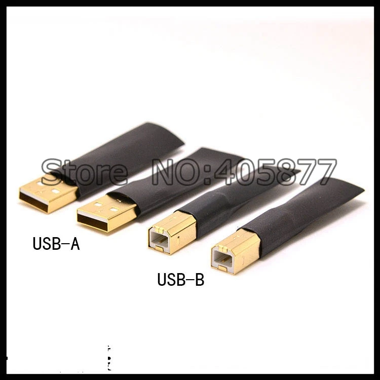 Один комплект Медный позолоченный USB A+ USB B Тип A-B разъем для DIY USB кабель hifi USB разъем