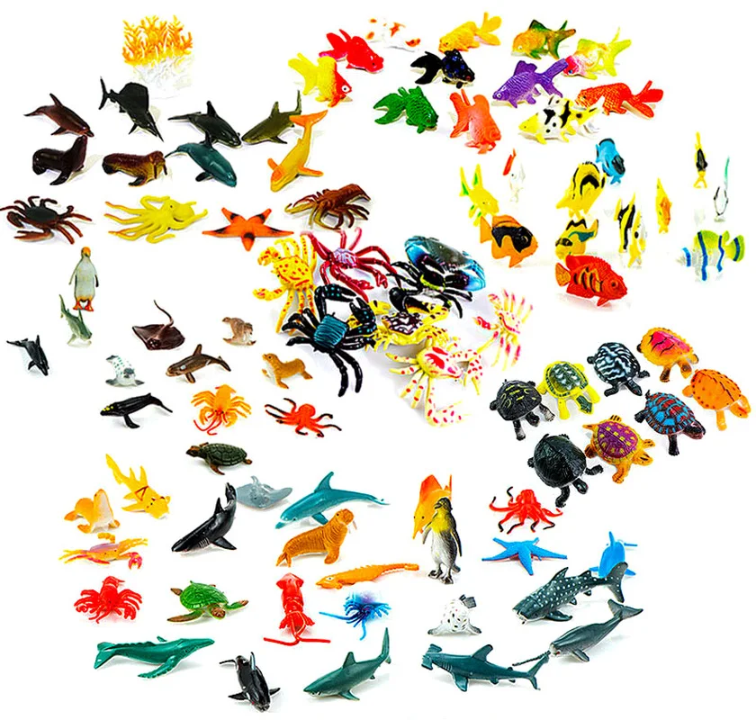 Мини модель морских животных мира экшн игрушка человека мультяшный симулятор