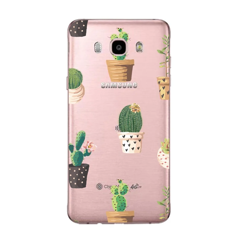 Dinasour Soft Clear TPU Phone Case For Samsung J3 J5 J7 S6 S7 S8 note8 A3 A5 C7 J2prime Cactus Lemon Printed Cover Free Shipping | Мобильные