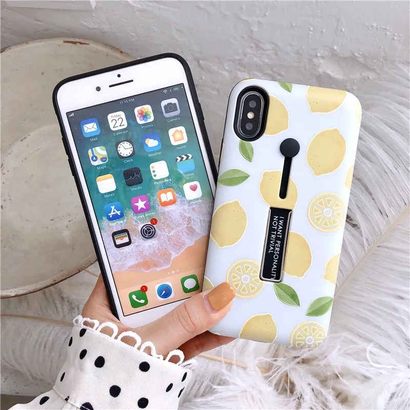 Для iphone 6 7 8 plus X XS MAX XR фрукты Арбуз Лимон ананас петля кольцо телефон чехол s для 11