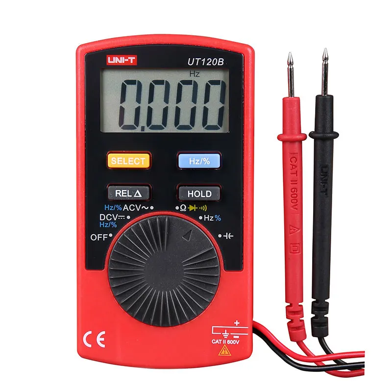UT120B UNI-T UT120A UT120B UT120C Цифровой мультиметр 4000 счетчик дисплей Автоматический диапазон мультитестер DC измерители напряжения Тестеры мультиметр - Цвет: UT120B