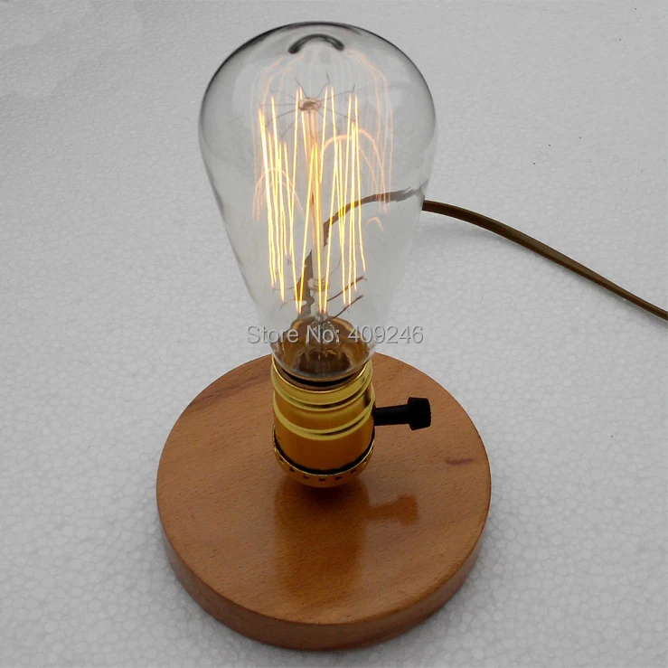 Скандинасветильник тажная настольная лампа накаливания E27 (дерево/черный) | Лампы