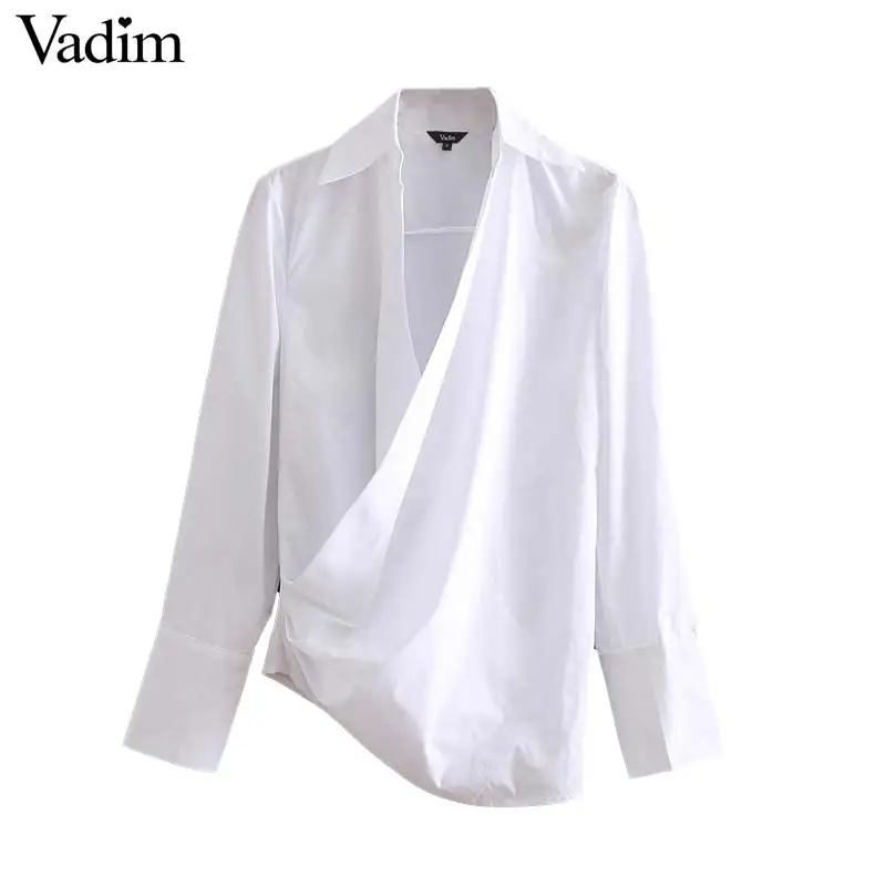 Женское элегантное платье vadim Вязаная блуза с запахом длинный рукав отложной