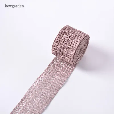 Светло-розовый Kewgarden 1," 38 мм пустотелая плетеная Цветочная лента DIY бант для волос аксессуары атласные ленты вручную изготовленная лента тканевая лента для упаковки 3 метра - Цвет: Светло-розовый