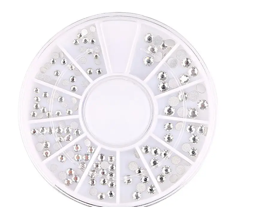 

1 Wheel Mix Size Clear Crystal Non Hot Fix Rhinestones Glass Non hotfix Strass Flatback Nail Rhinestone ##ZP-20