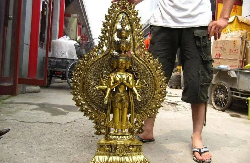 

39 Tibet Copper Gild 1000 Arm Hands Eleven-faced Avalokitesvara Kwam-Yin Buddha