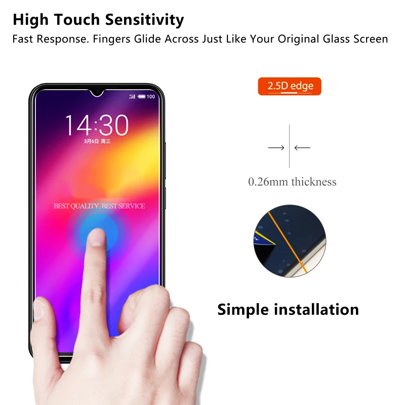 2 шт. закаленное стекло на Meizu Note 9 чехол для телефона крышка экран протектор Note9