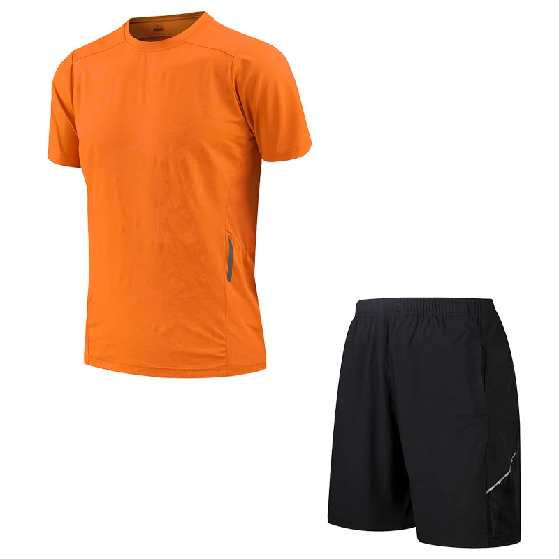 Top Shorts Suits Summer Sport Suit Men Gym Compression Running Set Outdoor Short Sleeve T-Shirts Shorts Print Men's Quick Dry SportSuits - Цвет: Top Shorts Suits