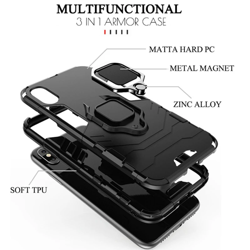 Противоударный защитный чехол для Xiaomi MI 9 SE модное магнитное кольцо