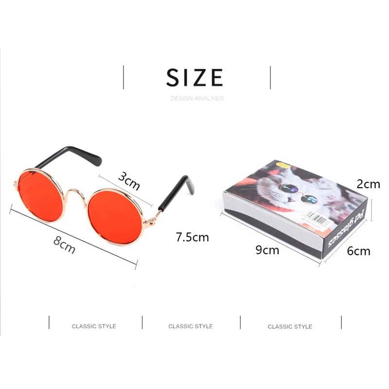 Забавная милая собака кошка ретро модные солнцезащитные очки Защита глаз щенка