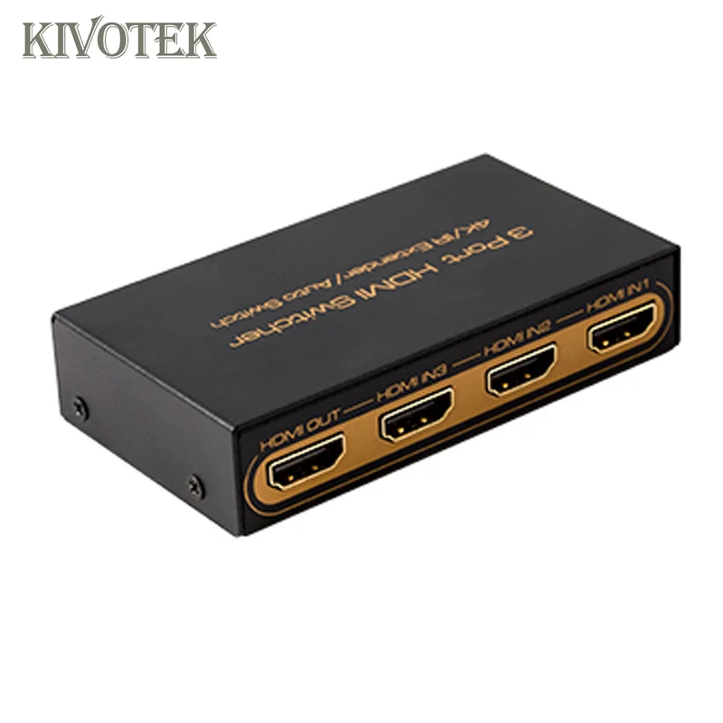 

KIVOTEK 4K@60Hz UHD 3x1 HDMI2.0 switch Switcher hdmi Splitter 3 to 1 for PS3 PS4 Xbox 360 PC DV DVD HDTV