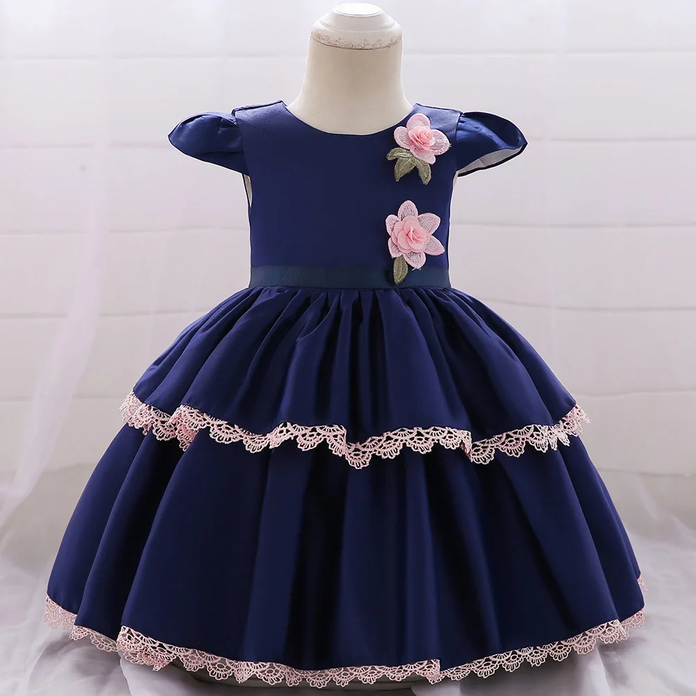 Children Girls Dress Kids BabyToddler Princess Infant Birthday Party Flower Lace Ball Gown Baby Dresses Vestidos 0-2T S9050 | Детская