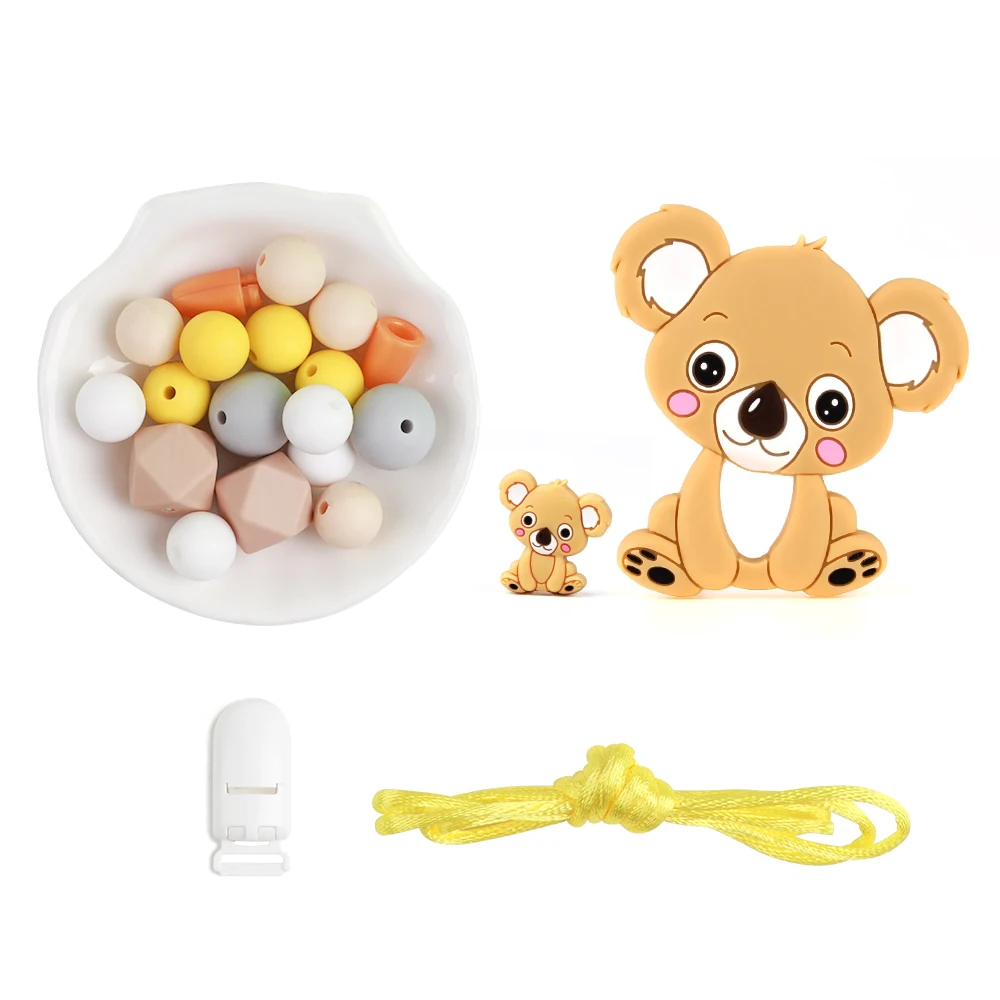 TYRY. HU Koala детские Силиконовые Прорезыватели для зубов DIY Набор для ребенка прорезиненное Силиконовое ожерелье Для Прорезывания Зубов Бусины пищевого силикона ожерелье игрушка