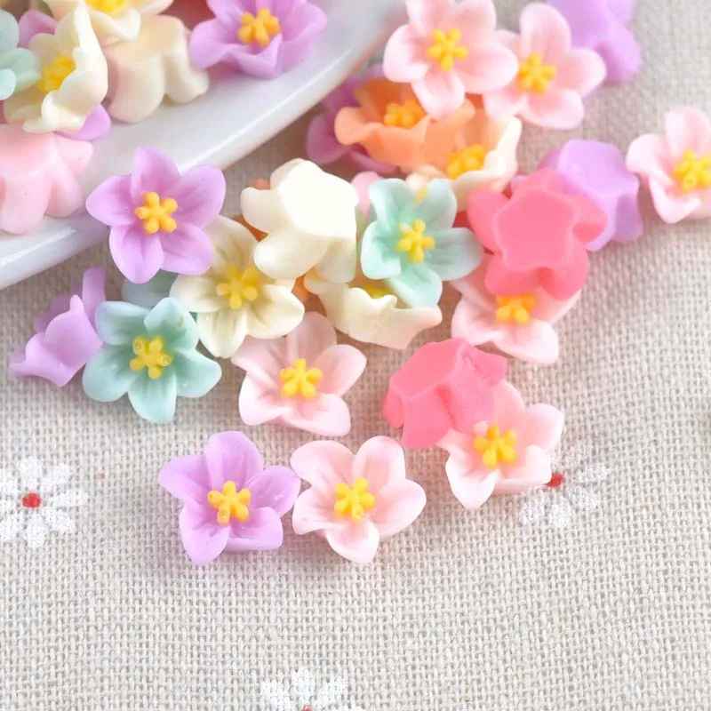 50 шт. бусины из смолы 8 мм карамельные цвета|resin beads|beads no holeresin flower beads |