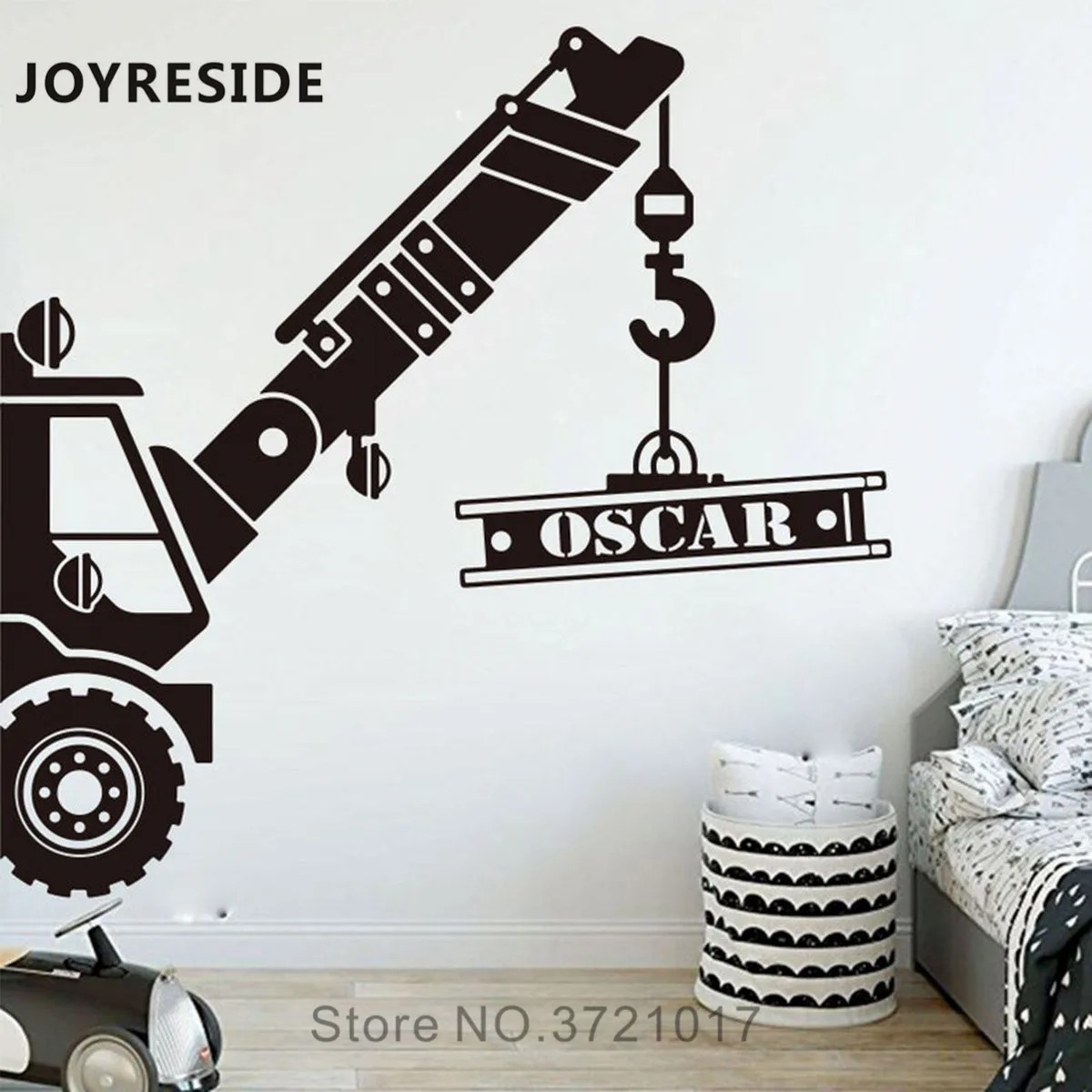 Tractor Customed Name Wall Decals Boys Toy Palyroom Decor Decal Vinyl Stickers Home Kids Bedroom s Decoration M292 | Дом и сад