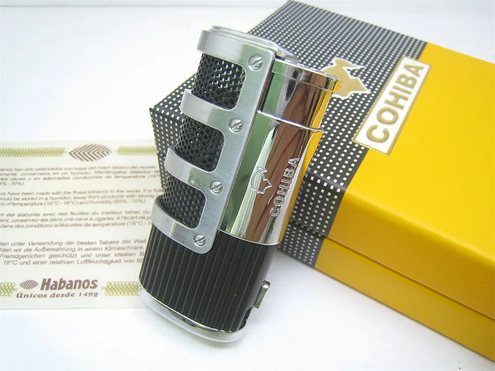 COHIBA сигара для курения Ligther Cigar Punch пламя 3 фонарь прикуриватель порт Куба Испания аксессуары