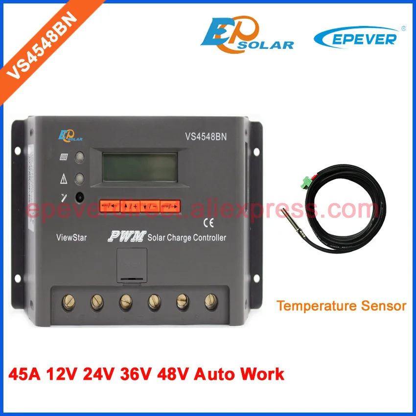 

PWM Solar power bank charger regulator VS4548BN 45A 45amps EPEVER Low price/high quality,48V 36V battery auto with temp sensor